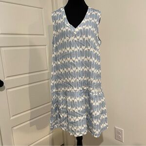 Summery Copenhagen Gwen Blue and White Patterned Dress